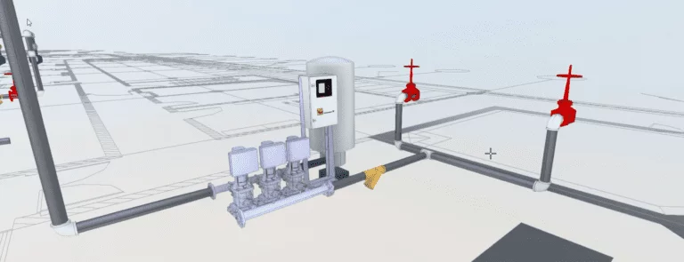 projeto bim do circuito de água potável em pvc-u para Sandoz do Brasil