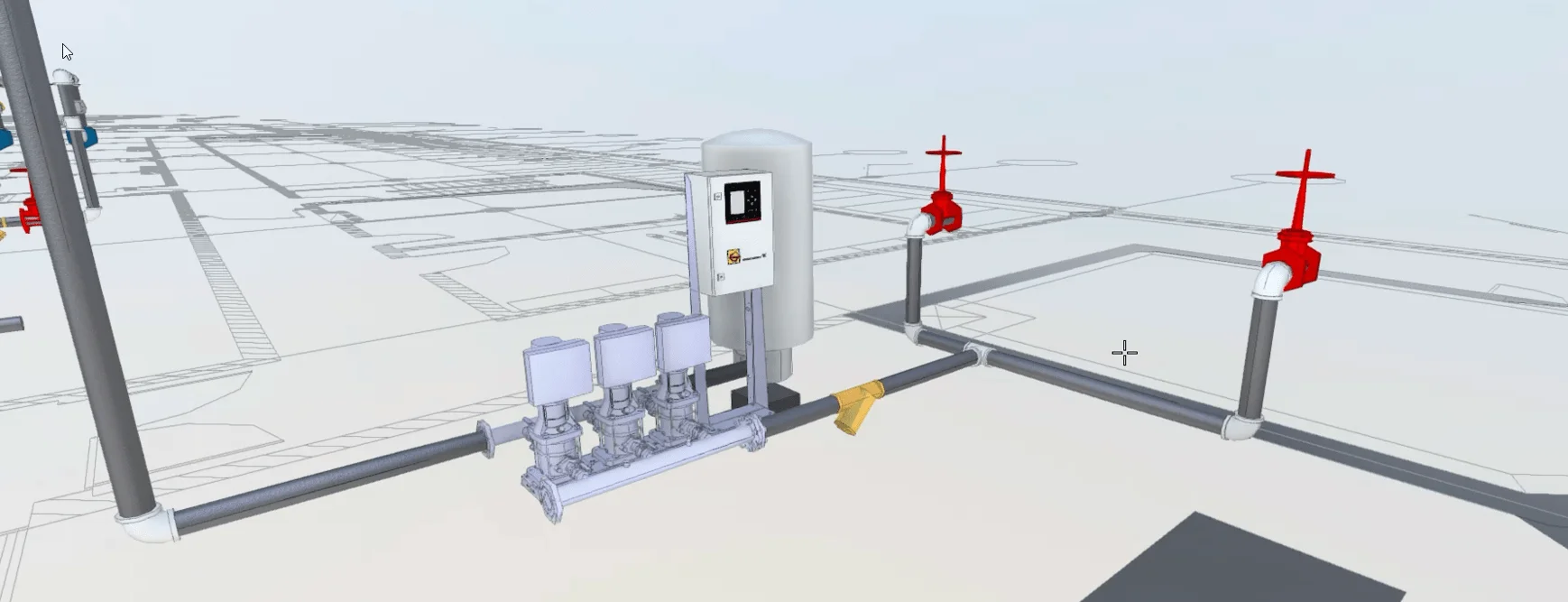 projeto bim do circuito de água potável em pvc-u para Sandoz do Brasil